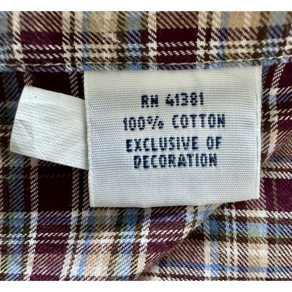 Ralph Lauren Large Brown/Blue Plaid Long Sleeve Pony Button Down Dress Shirt - Picture 7 of 8